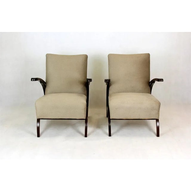 Set of Vintage Beech Armchairs by Jindřich Halabala, 1940s For Sale - Image 18 of 18
