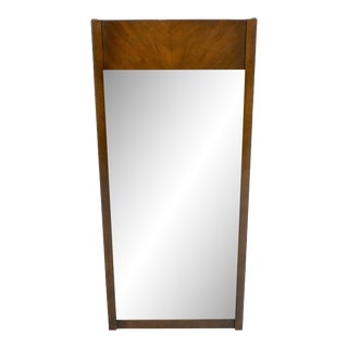 Mid-Century Modern Walnut Hanging Wall Mirror For Sale