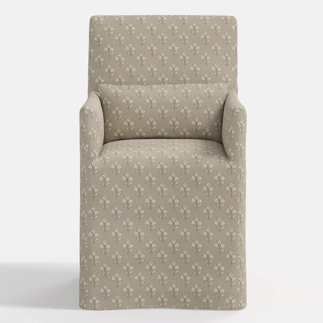 Cloth & Company Stoffer Home x Cloth & Company Lindy Slipcover Dining Arm Chair in Francie Tan For Sale - Image 4 of 7