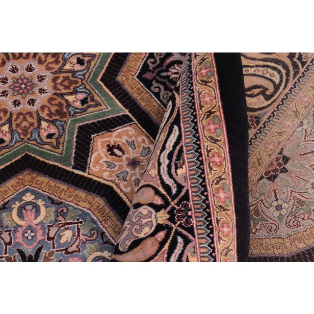 Textile Shabby Chic Firdous Pak-Persian Black/Multi Wool Rug - 9'2'' X 12'1'' For Sale - Image 7 of 9