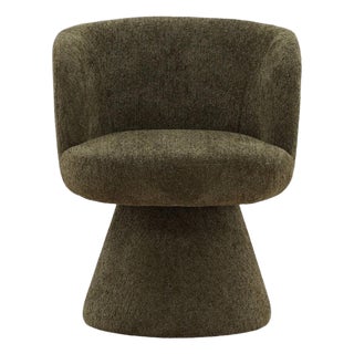 Modern Forest Chenille Swivel Chair For Sale