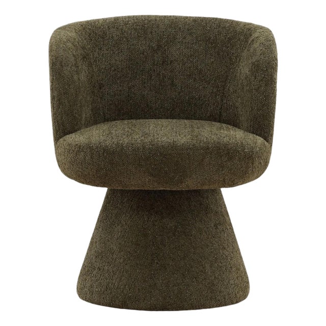 Modern Forest Chenille Swivel Chair For Sale