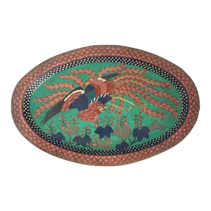 Antique Early Meiji Japanese Cloisonne Phoenix Bird Tray