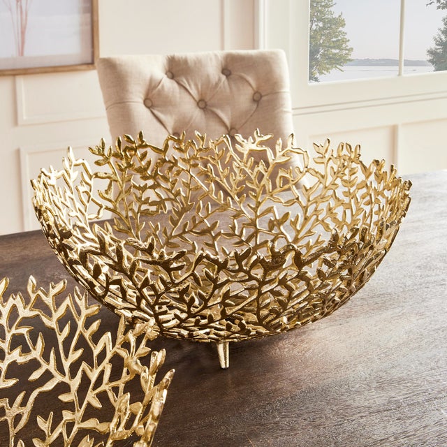 Gold Celine Decorative Bowls, Set Of 2 For Sale - Image 8 of 8