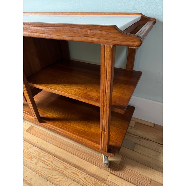 Stone 1950s Service Trolley With Marble Top For Sale - Image 7 of 8
