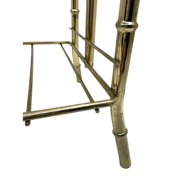 1970s 1970s Vintage Brass Bamboo Magazine Rack For Sale - Image 5 of 7