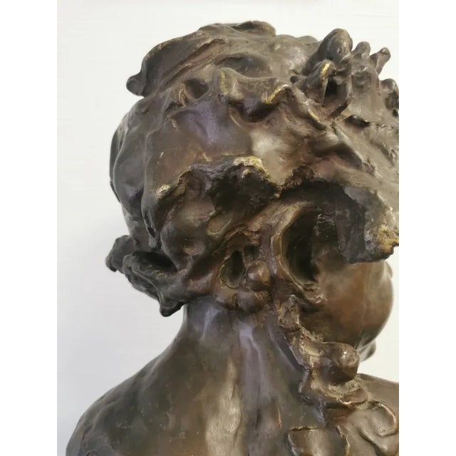 Brown Sculpture Head of Bacchus, 20th Century, Bronze For Sale - Image 8 of 13