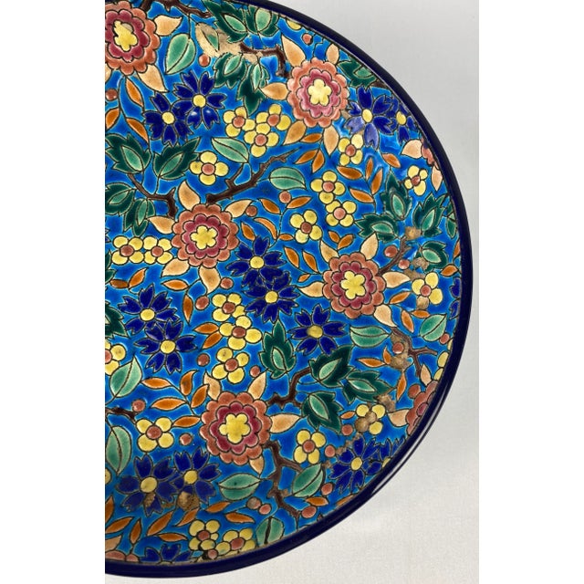 Blue Longwy French Art Deco Ceramic Bowl For Sale - Image 8 of 9