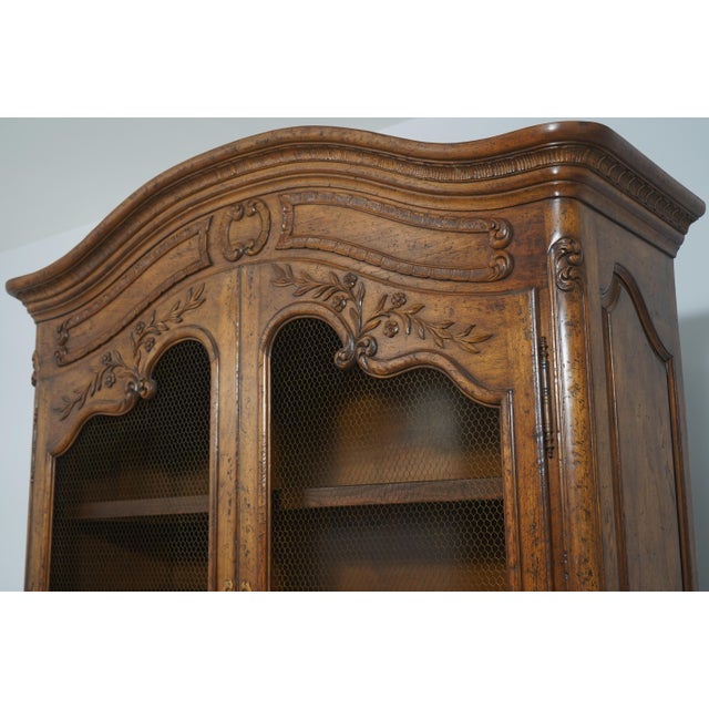 Brown Walnut Country French Two-Door Armoire Wardrobe Cabinet For Sale - Image 8 of 18