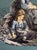 Antique C1870s French Victorian Beaded Tapestry, Mother, Child For Sale - Image 4 of 7