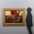 Oil on canvas. Central European School, mid-19th century. In the center of the scene, before a throne surmounted by a red...