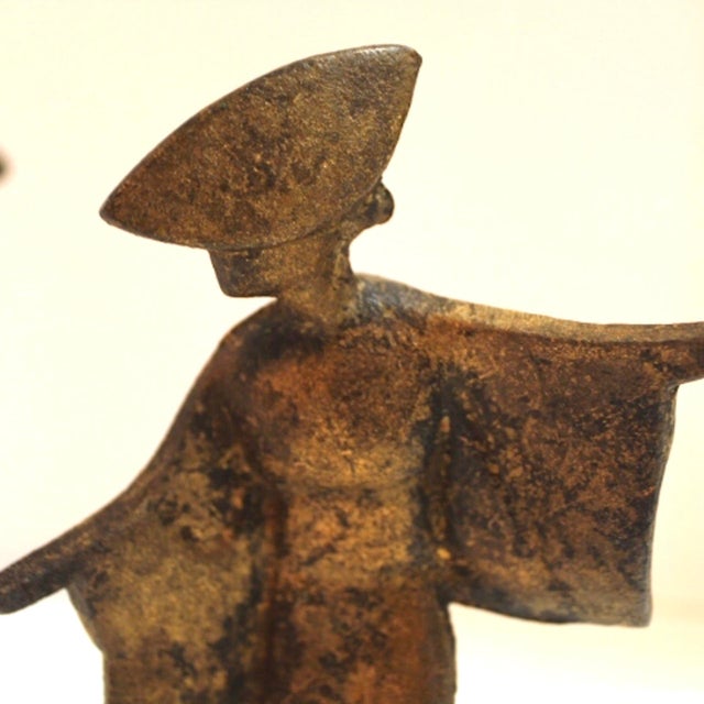 Mid-Century Modern 1950s Gilt Bronze Geisha Figures | Set of 3 For Sale - Image 3 of 5