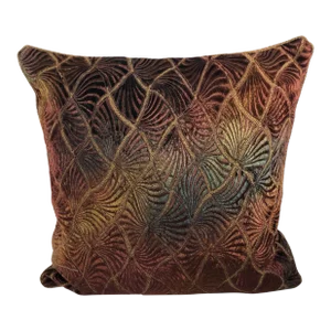 Modern Harlequin Hand Painted Velvet Appliqué Pillow-Wine
