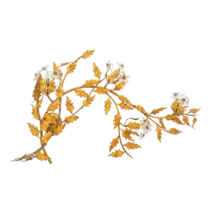 1960s Large Gilt Metal Floral & Foliage Wall Sculpture With Lights
