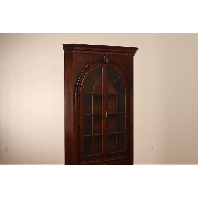 Statton Georgian Style Old Towne Cherry Corner Cabinet For Sale - Image 10 of 18
