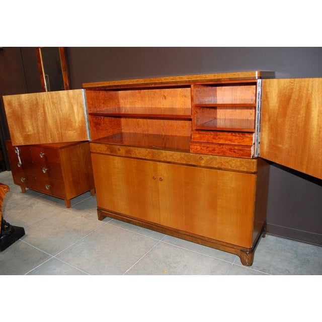 Mid 20th Century Swedish Art Deco Intarsia Storage, Bar Cabinet For Sale - Image 5 of 11