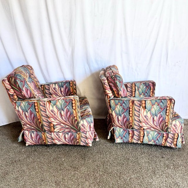 Mid 20th Century Vintage Needlepoint Swivel Rocking Lounge Chairs - A Pair For Sale - Image 5 of 12