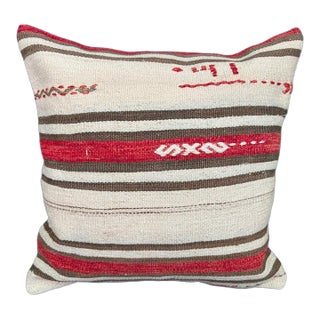 Turkish Hemp Pillow Cushion Natural Beige Red Cushion Cover 20x20 For Sale