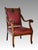 Late 19th Century Antique Empire Flame Mahogany & Red Leather Library Armchair, Late 19th. Century Chair For Sale - Image 5 of 14