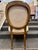 This is a vintage French Louis XVI style side chair. The wood is hand painted a gold tone. It has been newly reupholstered...