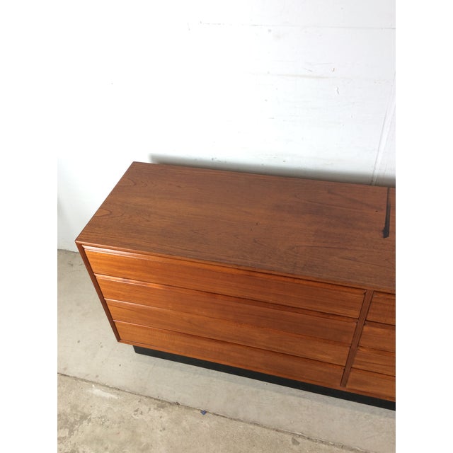 Mid-Century Modern Danish Modern Teak 8 Drawer Lowboy Dresser For Sale - Image 3 of 18
