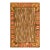 Pretty Sienna-Brown Background With Detail of Folk Art Styles in a Strie Pattern Antique American Hooked Rug For Sale