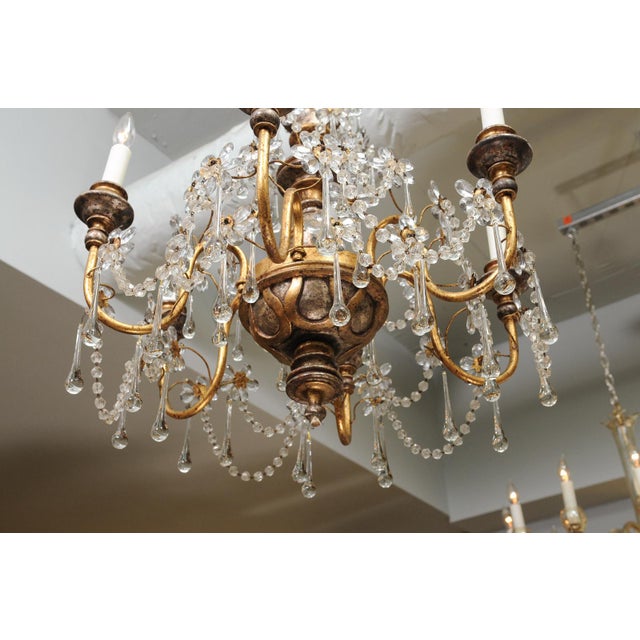 1930s Genovese Two-Tone Giltwood & Crystal Chandelier, Italy For Sale - Image 17 of 17