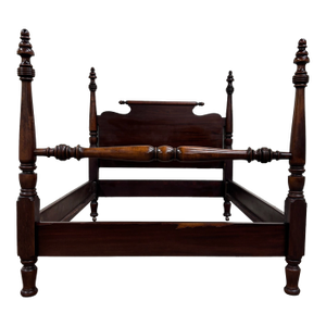 Antique Full Size American Empire Mahogany Four Poster Bed