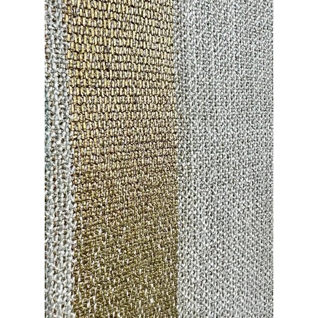1960s 6-Pc Set Shimmering Lurex Napkins Off-White Interwoven W/Metallic Gold Threads & Bands - 6 PCS For Sale - Image 5 of 7