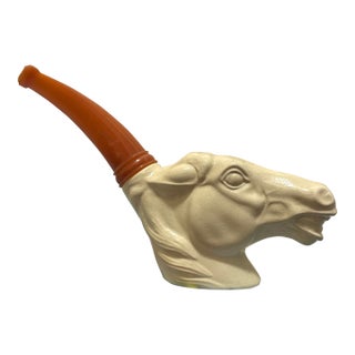 1970s "Wild Mustang Pipe" Glass Cologne Decanter Empty For Sale