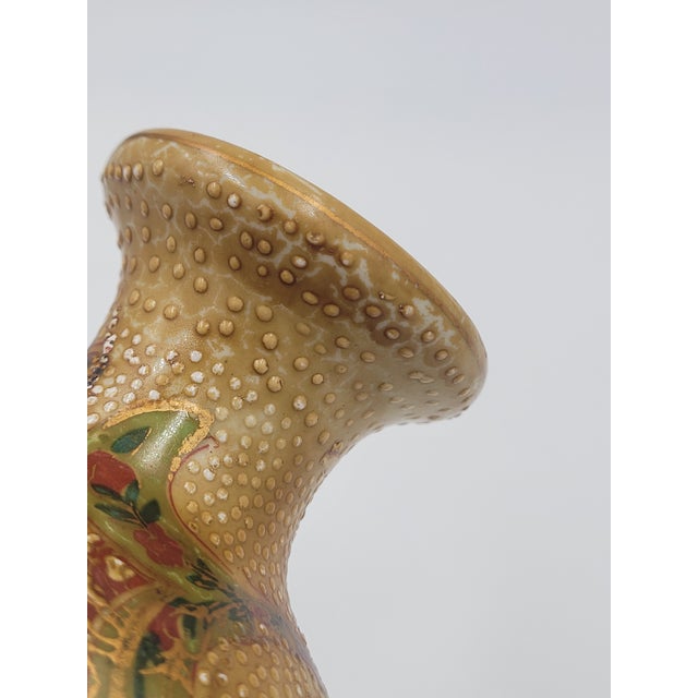 Tan Mid 20th Century Chinese Satsuma Style Paisley & Floral Bud Vase For Sale - Image 8 of 12