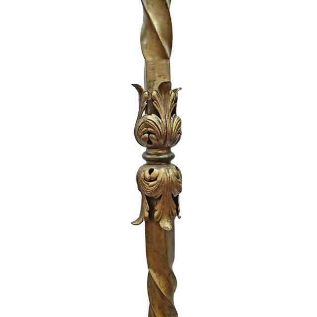 Early 20th Century Venetian Revival Polychrome Iron Torchiere Lanterns Floor Lamps - Pair For Sale - Image 10 of 12