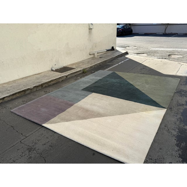 9ft × 11ft 10in Hanne Kortegaard for Linie Design Arguto Rug in Ocean For Sale - Image 4 of 10