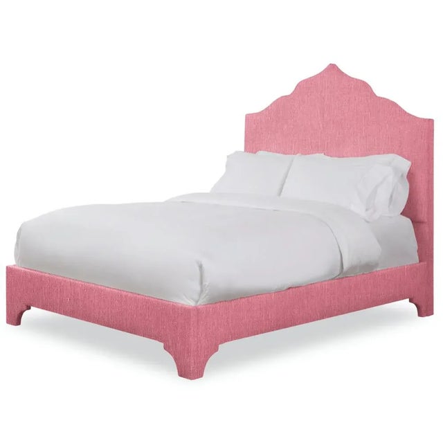 Casa Cosima Clementine Twin Headboard, Rose Linen For Sale - Image 4 of 5