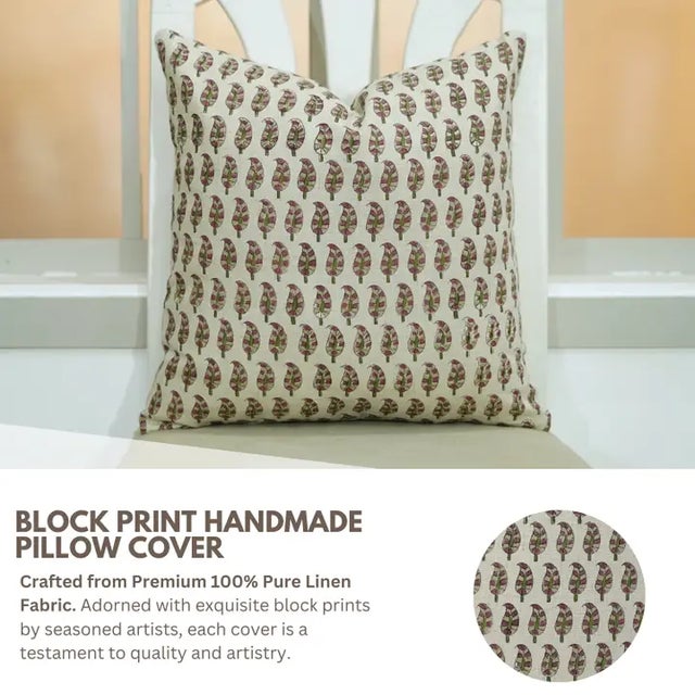 Enhance your home décor with the Fabdivine Block Print Cushion Cover – Lil Paisley Handcrafted from Pure linen, this...