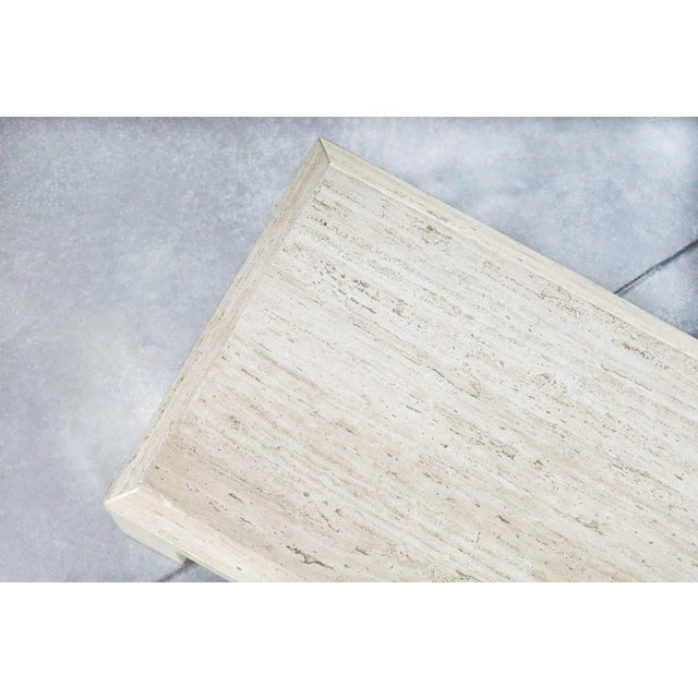 1970s Vintage Italian Modern Travertine Coffee Table For Sale - Image 10 of 11