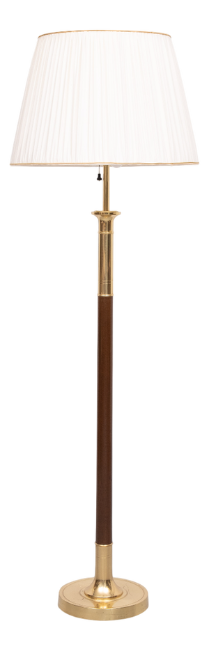 Floor Lamp in Brass and Mahogany from Metalarte, Spain, 1960s
