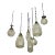 Vintage Original Italian Murano Glass Pendants Lanterns - Set of 7 For Sale