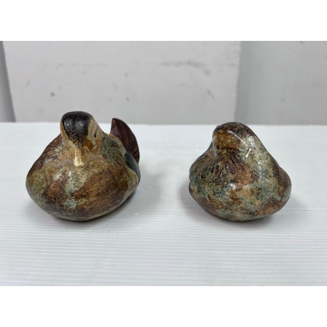 Early 21st Century Vintage Japan Otagiri Ceramic Mandarin Duck Figurines, Set of Two For Sale - Image 5 of 12