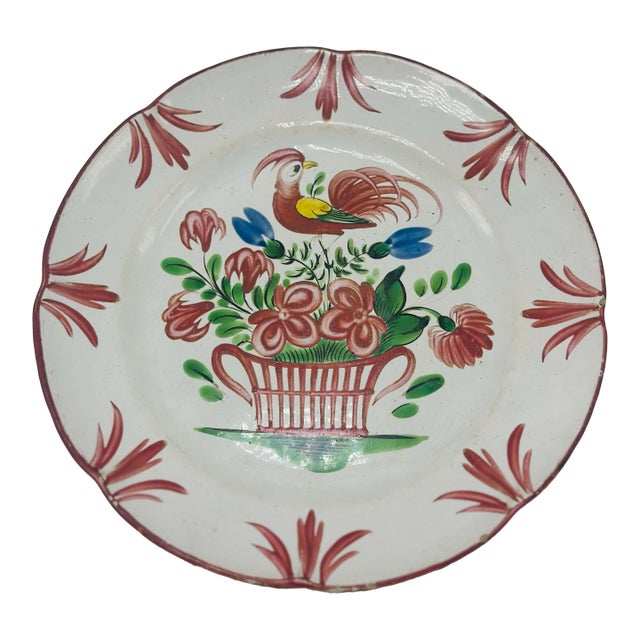 Hand Crafted Folk Art Plate For Sale