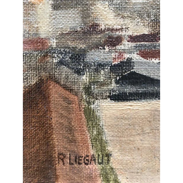 Modern R. Liegaut, Vue sur le Salève et l'Arve, Campagne genevoise, Oil on Canvas For Sale - Image 3 of 9