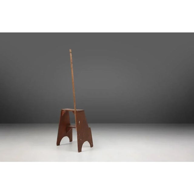 Brown French Industrial Wooden Stepladder, 1900s For Sale - Image 8 of 13