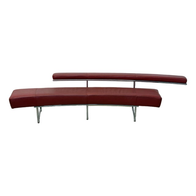 Eileen Gray “Monte Carlo” Red Leather and Chrome Sofa for ClassiCon For Sale