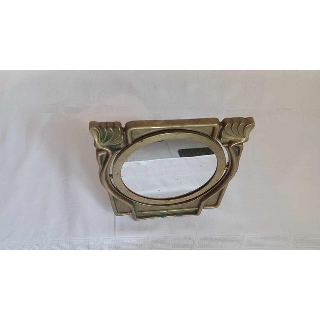 Gold Art Deco Brass Dressing Mirror, 1920s-1930s For Sale - Image 8 of 16