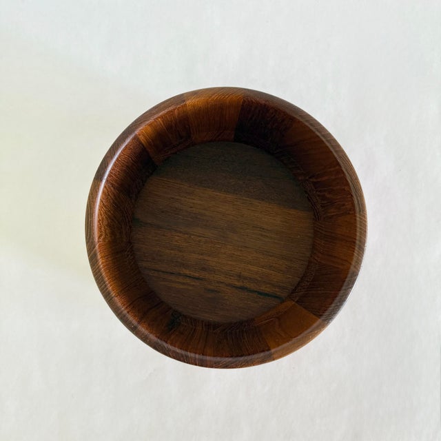 1960s Birgit Krogh Woodline Teak Cheese Board With Cover / Bowl For Sale In Palm Springs - Image 6 of 10