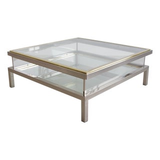 Coffee Table with Sliding Top from Belgo Chrom, 1970s For Sale