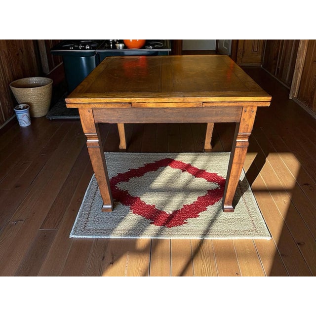 1930s 1930s Solid Oak Draw Leaf Table For Sale - Image 5 of 9