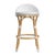 Spritely Home Accent Furniture Tobias 24.5 in. Seat Height Outdoor Rattan and Metal Low Back Counter Stool, Smooth White For Sale - Image 4 of 8