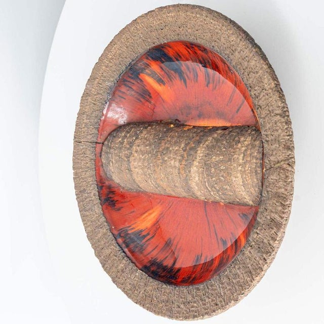 Round Red Fat Lava Ceramic Wall Light, Denmark, 1970s For Sale - Image 10 of 13