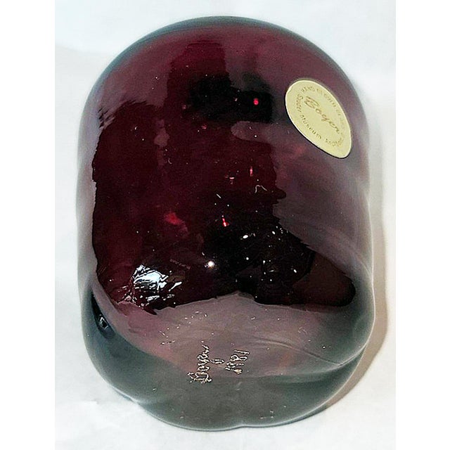 1980s Hand Blown Glass Apple Paper Weight Sculpture For Sale - Image 4 of 5
